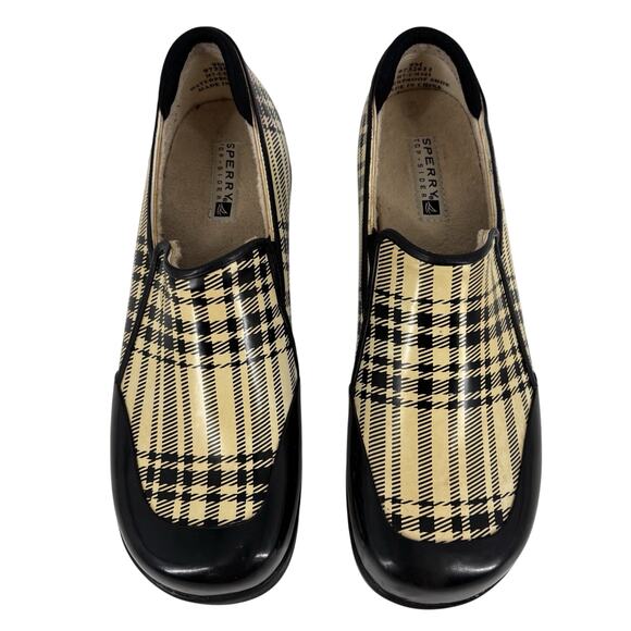 Sperry Topsiders Women's Sz 9 Yellow/Black Plaid Shoes Waterproof Outdoor Rain - Picture 1 of 12